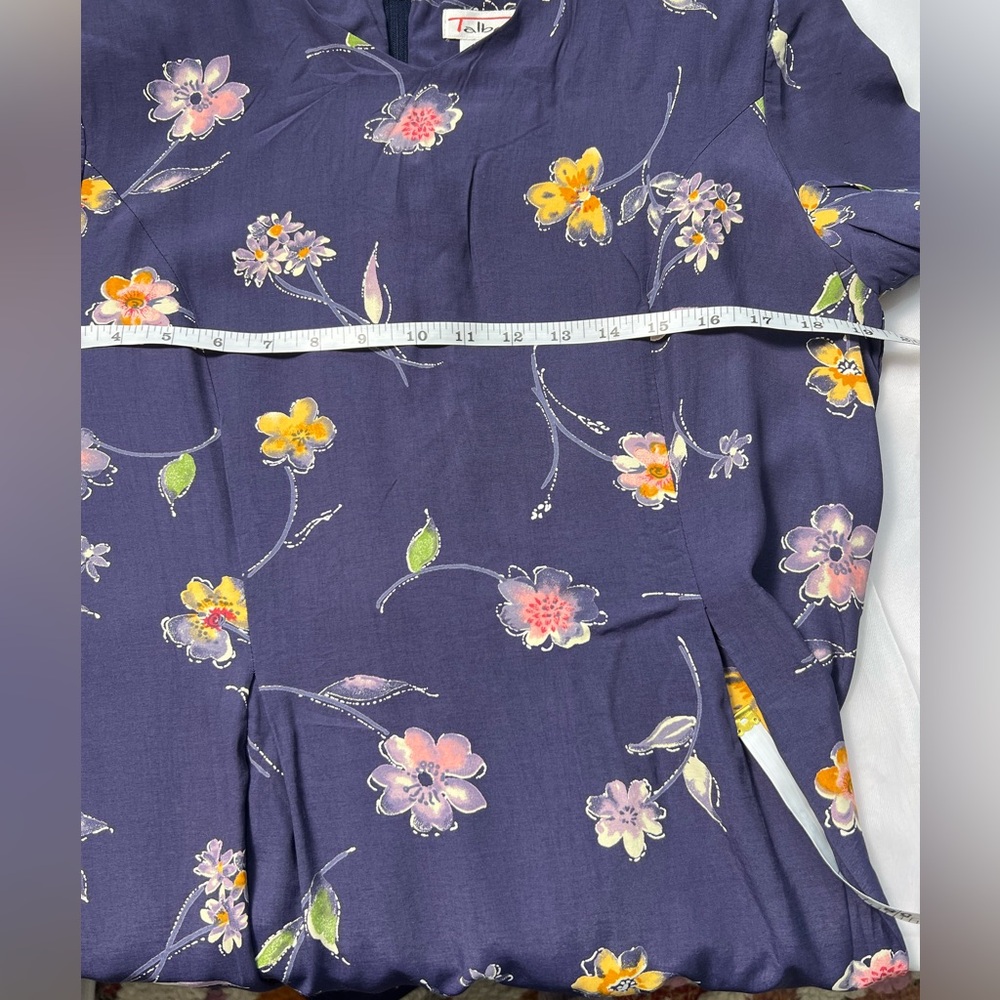 Talbots Vintage Floral Blue Maxi Cottagecore Dress Size 14 - Picture 9 of 12